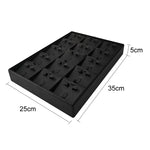 boîte bijoux cuir noir blanc plateau rangement bague boucle d'oreille organisation modernescrição