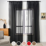 rideaux transparents unis moderne polyester rouge noir blanc rose beige salon chambre