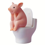 figurine porc rose toilette décoration murale moderne eclectic pvc