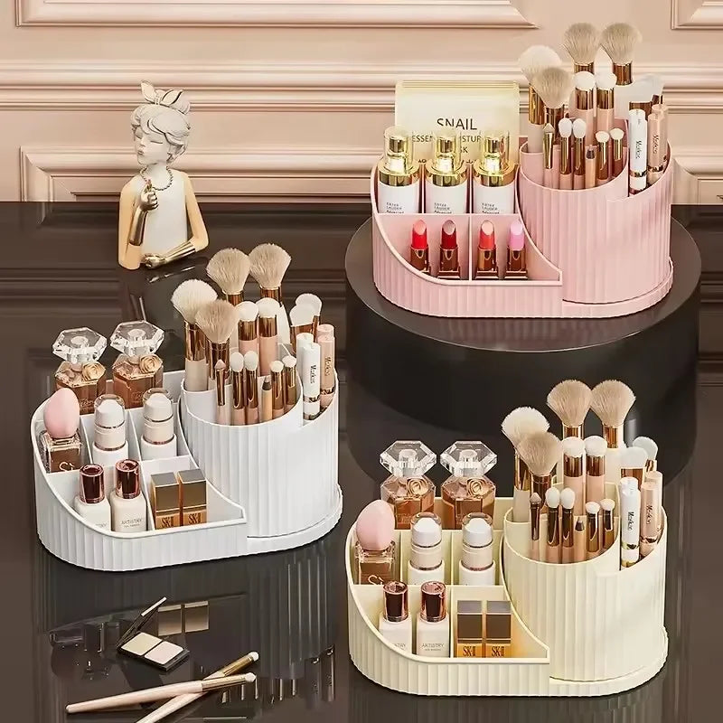 organisateur rotatif maquillage blanc rose parfums pinceaux ciseaux oursons moderne minimaliste