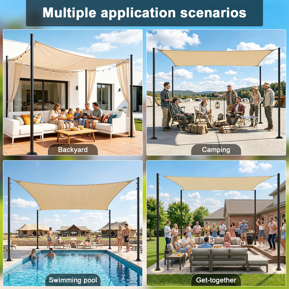 poteaux structure voile résistants rouille rayures horizontales moderne extérieur chaises bascule piscine jardin