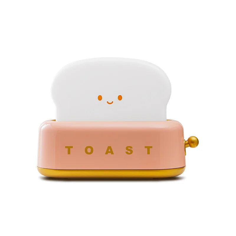 lampe nuit forme pain grillé souriante mignon rétro vert pastel chambre coucher led.orange.beigeclair