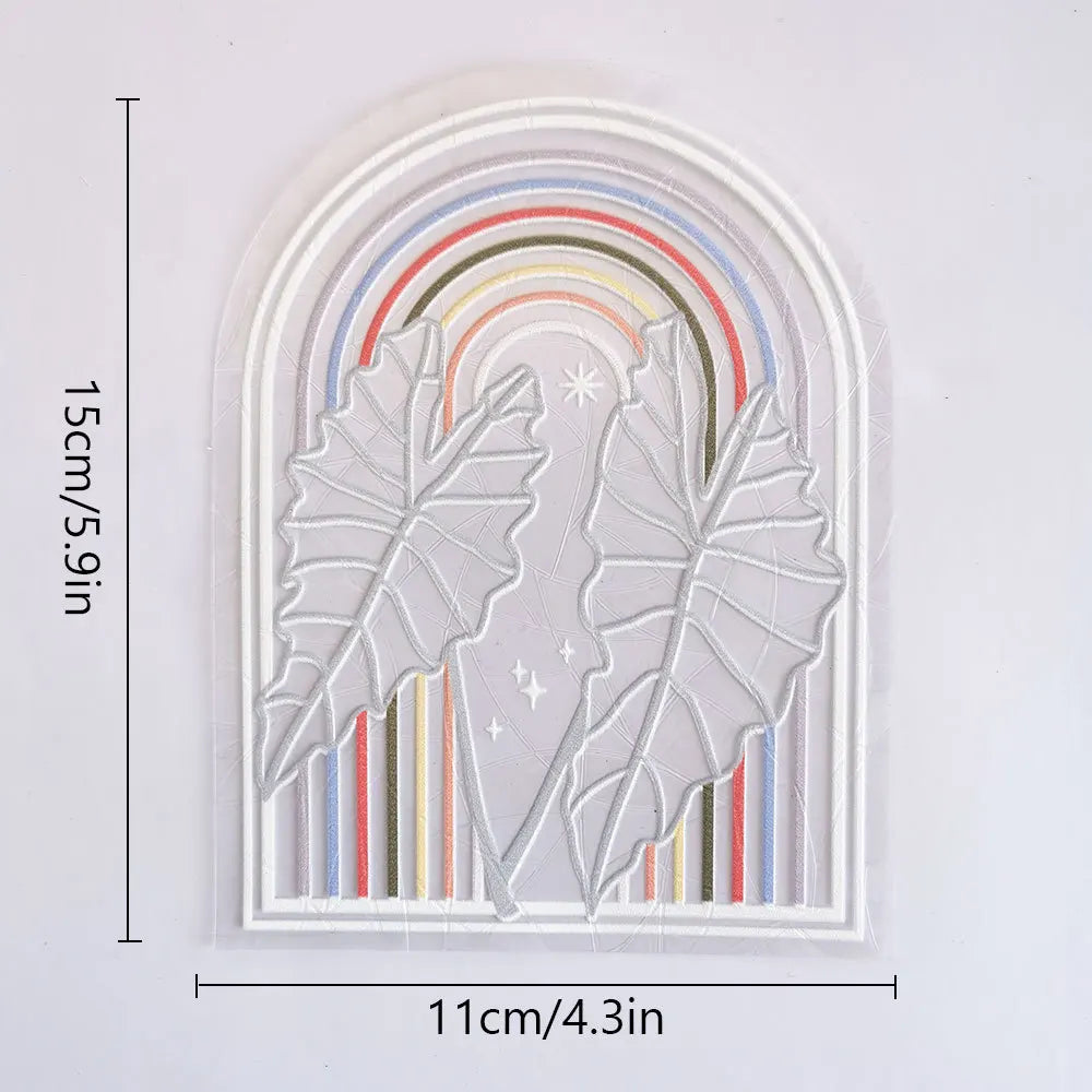 autocollant mural transparent décoratif fleurs papillon soleil texte motivation fenêtre mur intérieur maison