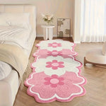 tapis fleurs rose moderne antidérapant polyester maison voyage prière chambre sdb cuisine