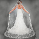 voile mariée longue dentelle florale transparent blanc romantique classique tulle femme adulte monocouche