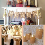 tableau tissu jute rustique mariage décoration intérieur anniversaire noël vintage rustic farmhouse