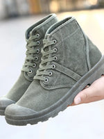 bottines homme toile beige gris vert olive chaussures sport confortables rétro lacets