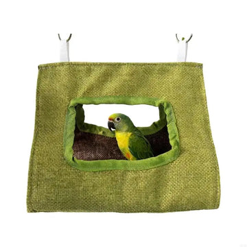 tente oiseaux verte bleue rose simple moderne coton jute annneau métalliqueextérieur intérieur