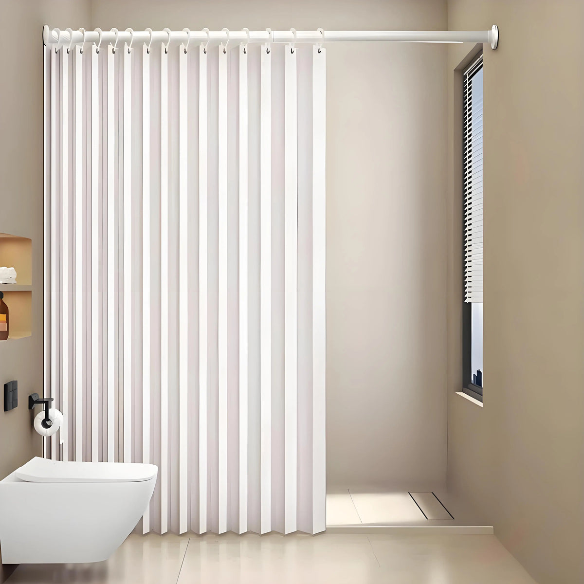 rideau douche gris rayures moderne ourlet standard polyester 100x180cm 100x200cm 120x200cm 150x200cm 180x200cm 200x200cm