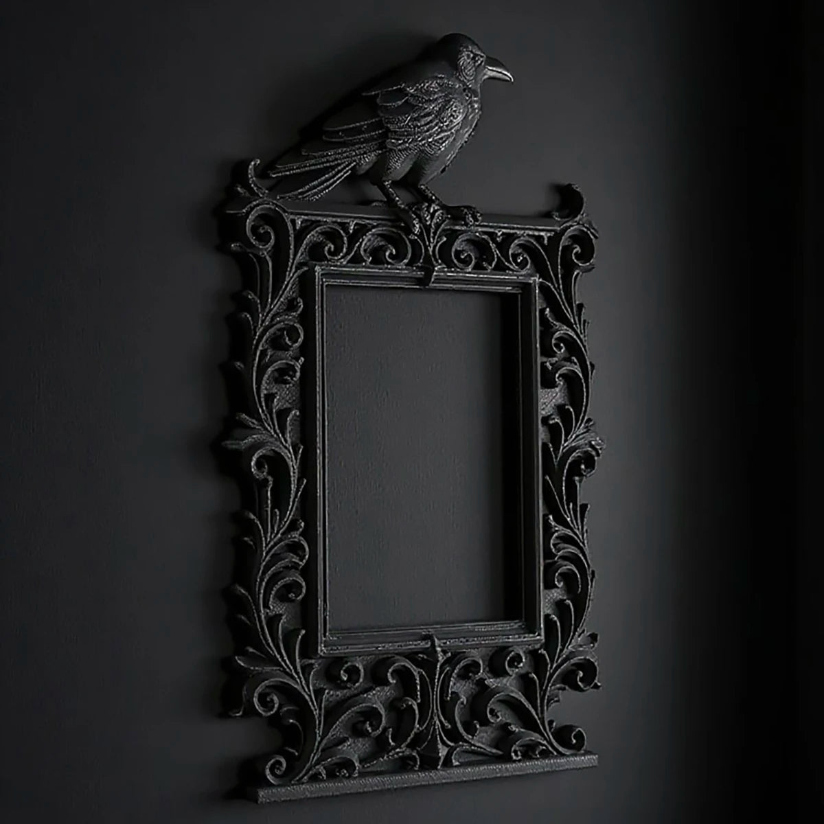 cadre decoration murale halloween corbeau citrouille plumes chauves souris gothique victorien