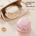 boîte bijoux moderne violet clair compartiments strass poignée élégante rose pâle beige clair