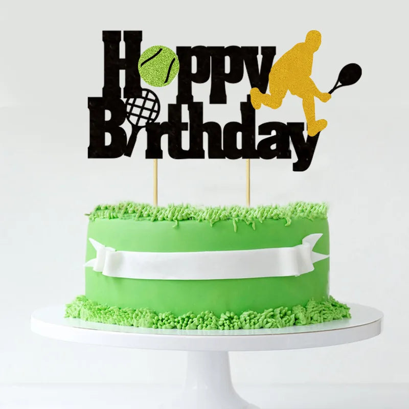 décoration gâteau lettres sports icônes happy birthday musique fête pique