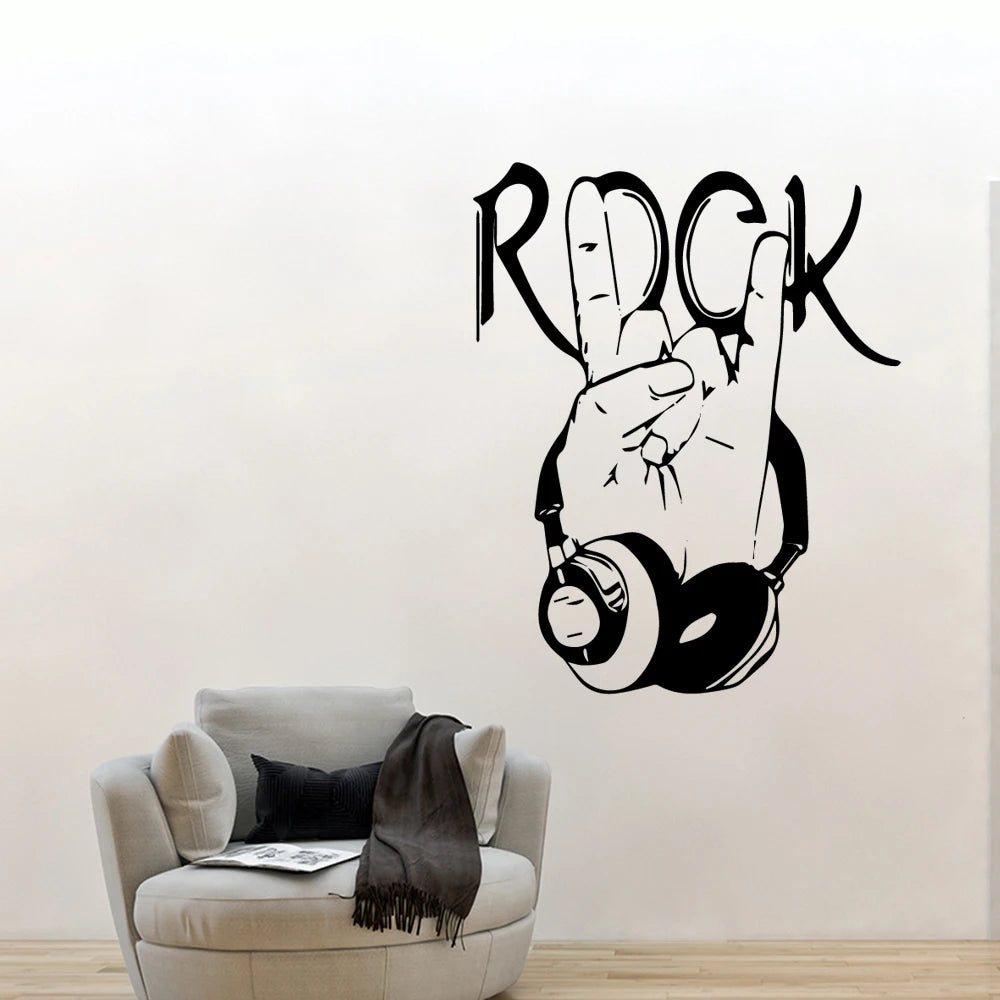 sticker mural notes musicales texte médicament esprit noir moderne décoration chambre salon