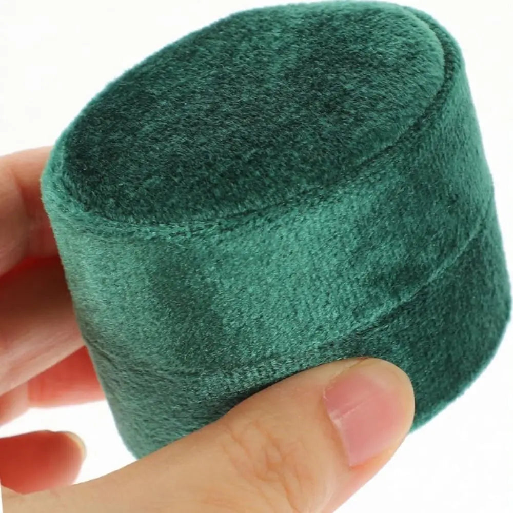 boîte bijoux velours classique blanc vert foncé deux trois compartiments élégante rangement anneaux