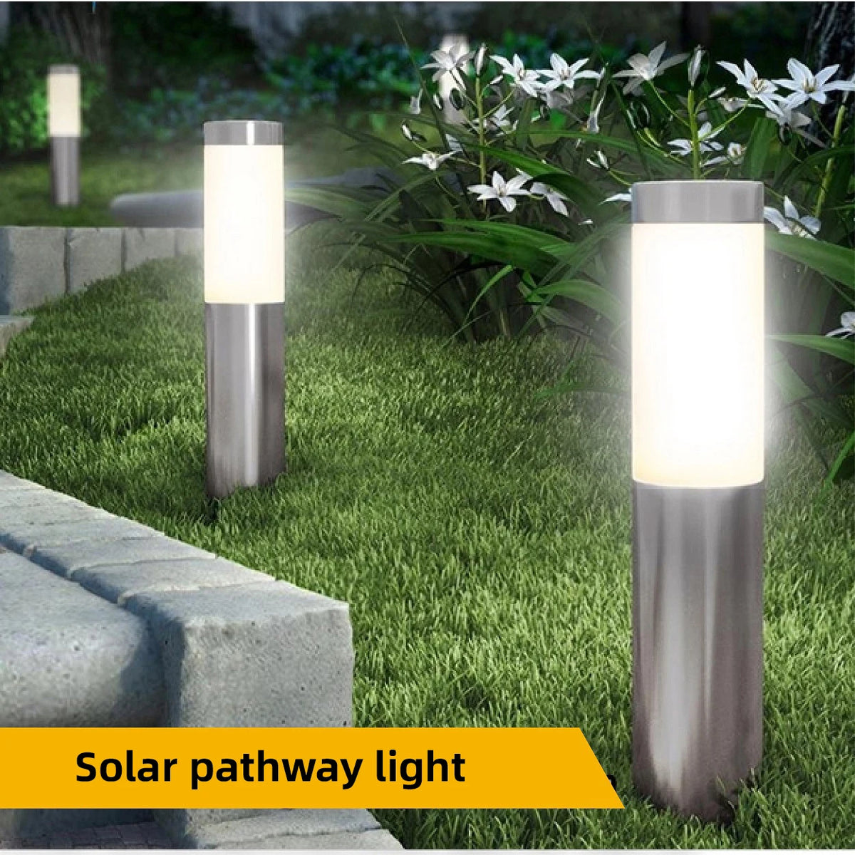 lumière solaire extérieure moderne étanche jardin cheminée ip65 waterproof led