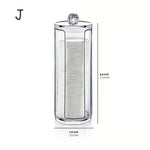 pot coton tige transparent moderne boite rangement couvercle bois respectueux environnement minimaliste organiser