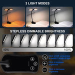 lampe lecture rechargeable 14 led clip noir ajustable couleurs niveaux brightness moderne