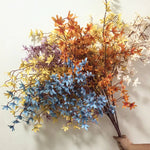 bouquet artificiel fleurs naturelles bleu orange jaune blanc intérieur décoration mariage anniversaire pendaison crémaillère