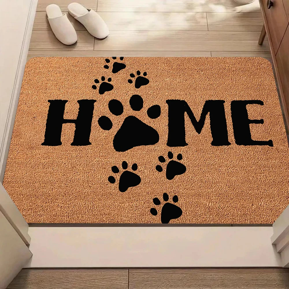 tapis d'entrée moderne or noir blanc sweet empreintes pattes love cœur résistant extérieur adultes