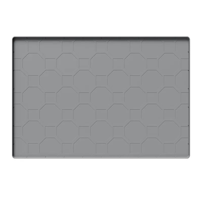 tapis toilette chat gris hexagones moderne imperméable daim easy clean 71x55cm