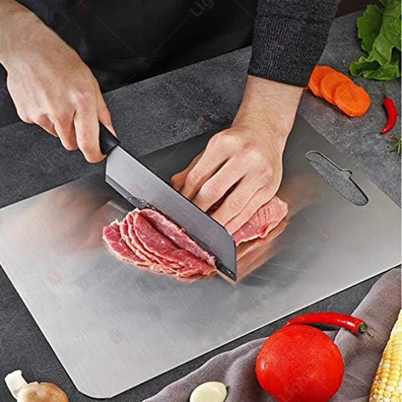 planche découper acier inoxydable double face facile nettoyer moderne portable qualité alimentaire