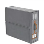 boîtes rangement gris modernes fenêtres pvc étiquettes personnalisables velcro rechargeables