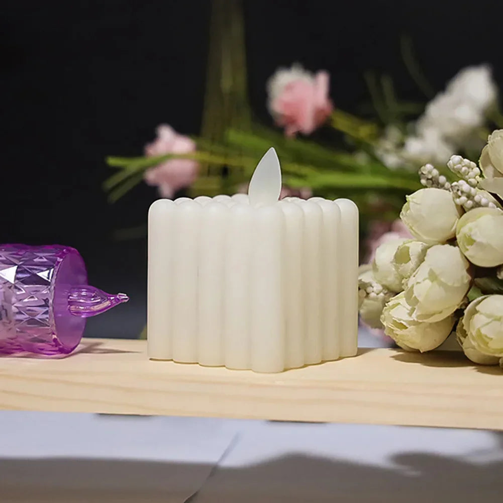 bougies led blanches modernes bougies decoratives geometriques chambre salon mariage