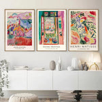tableau toile art abstrait paysage moderne peinture mur salon décoration maison cadre bois noir