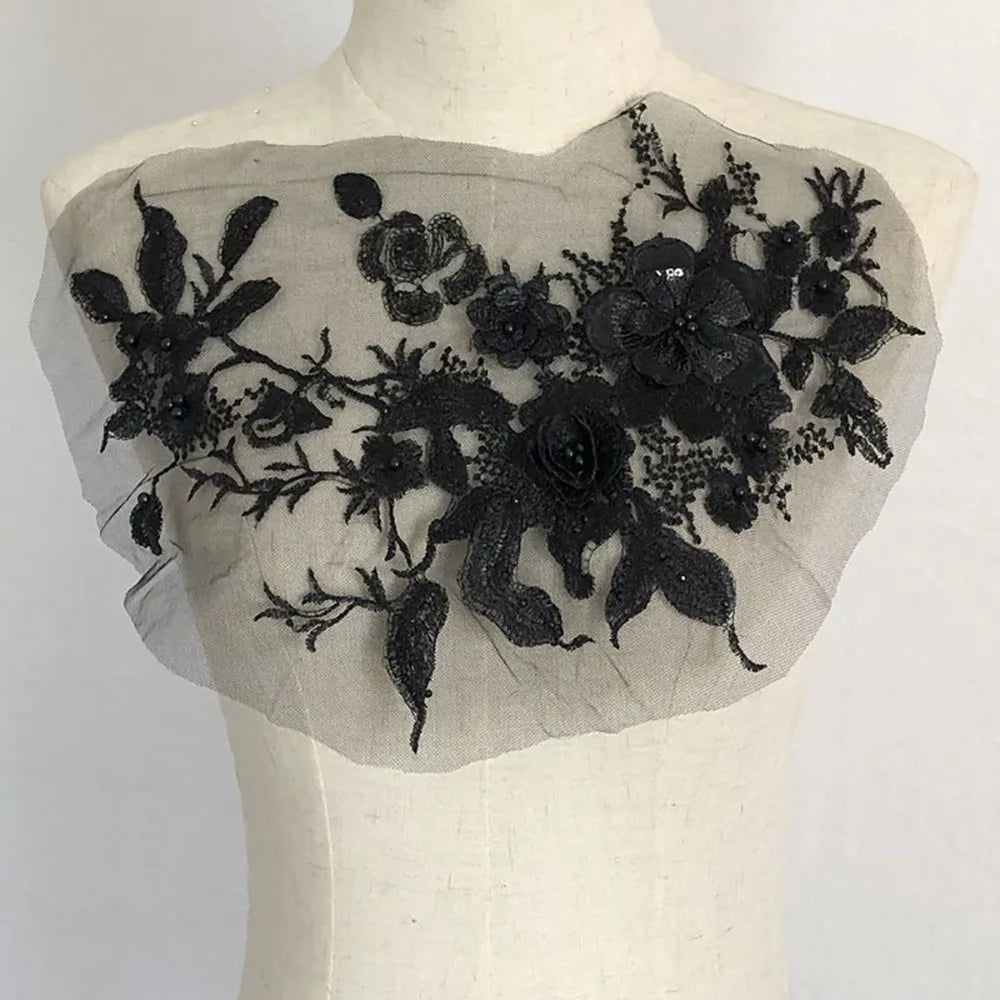 applique textile brodée fleurs violet rose blanc adultes femmes