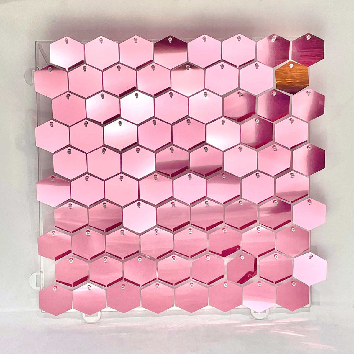 panneau décoration murale hexagonal sequins brillant fond fête mariage anniversaire baby shower décor moderne
