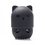 pot savon silicone rose bleu violet animalier brosse nettoyage intégrée texture douce patte chat