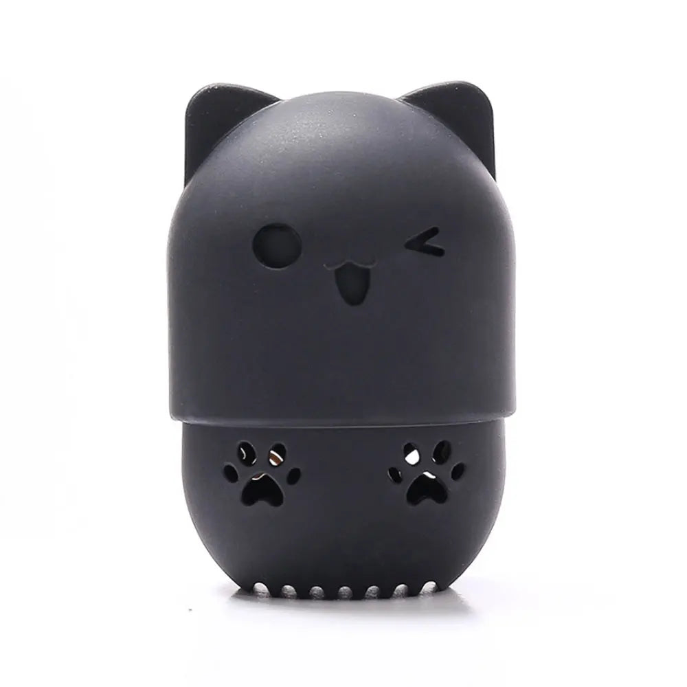 pot savon silicone rose bleu violet animalier brosse nettoyage intégrée texture douce patte chat