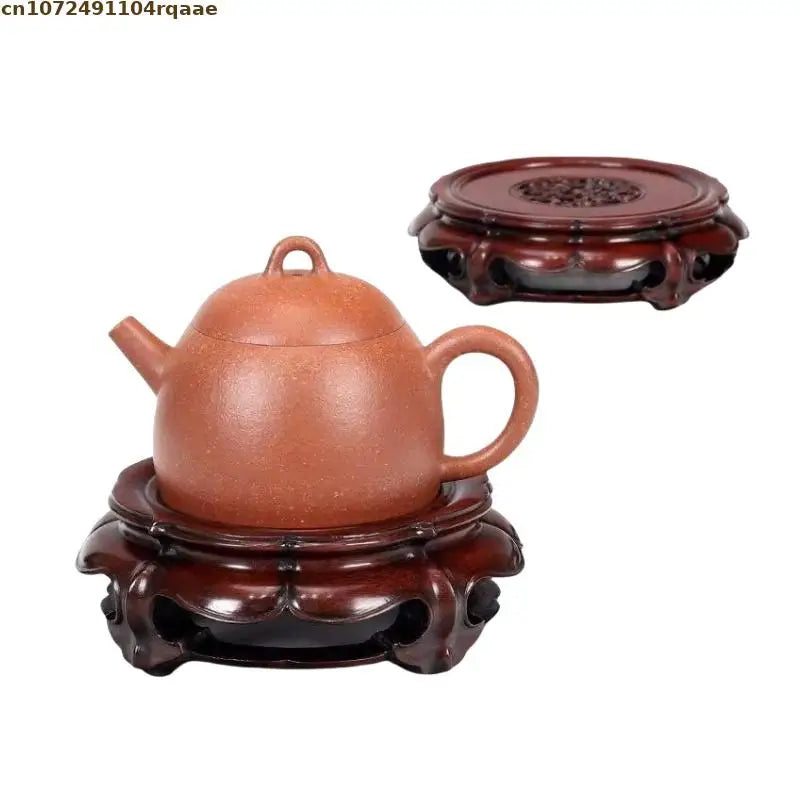 théière artisanale bois sculpté support figurines vase pot fleur trưng bày bàn trà đồ