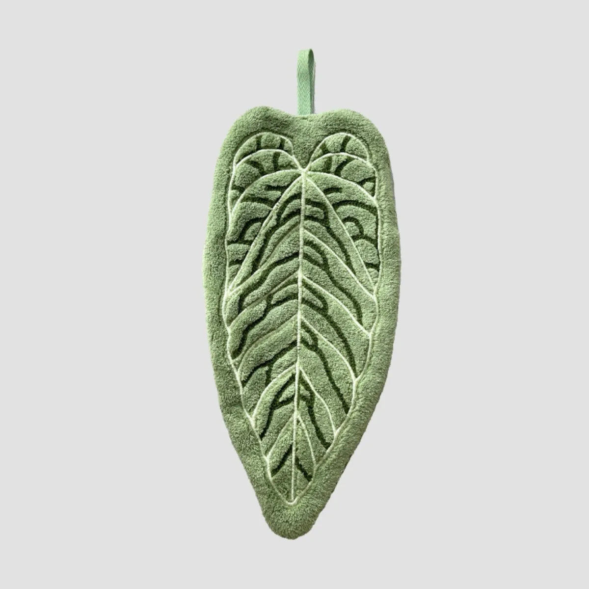 gant toilette vert rose feuille stylisée doux moelleux moderne décoratif absorbant rapide