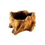 planteur bois naturel rustique grain bois opaque décoration intérieure fleur verte pastoral