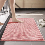 tapis bain moderne beige bleu clair gris antidérapant texture bouclée absorbant sol