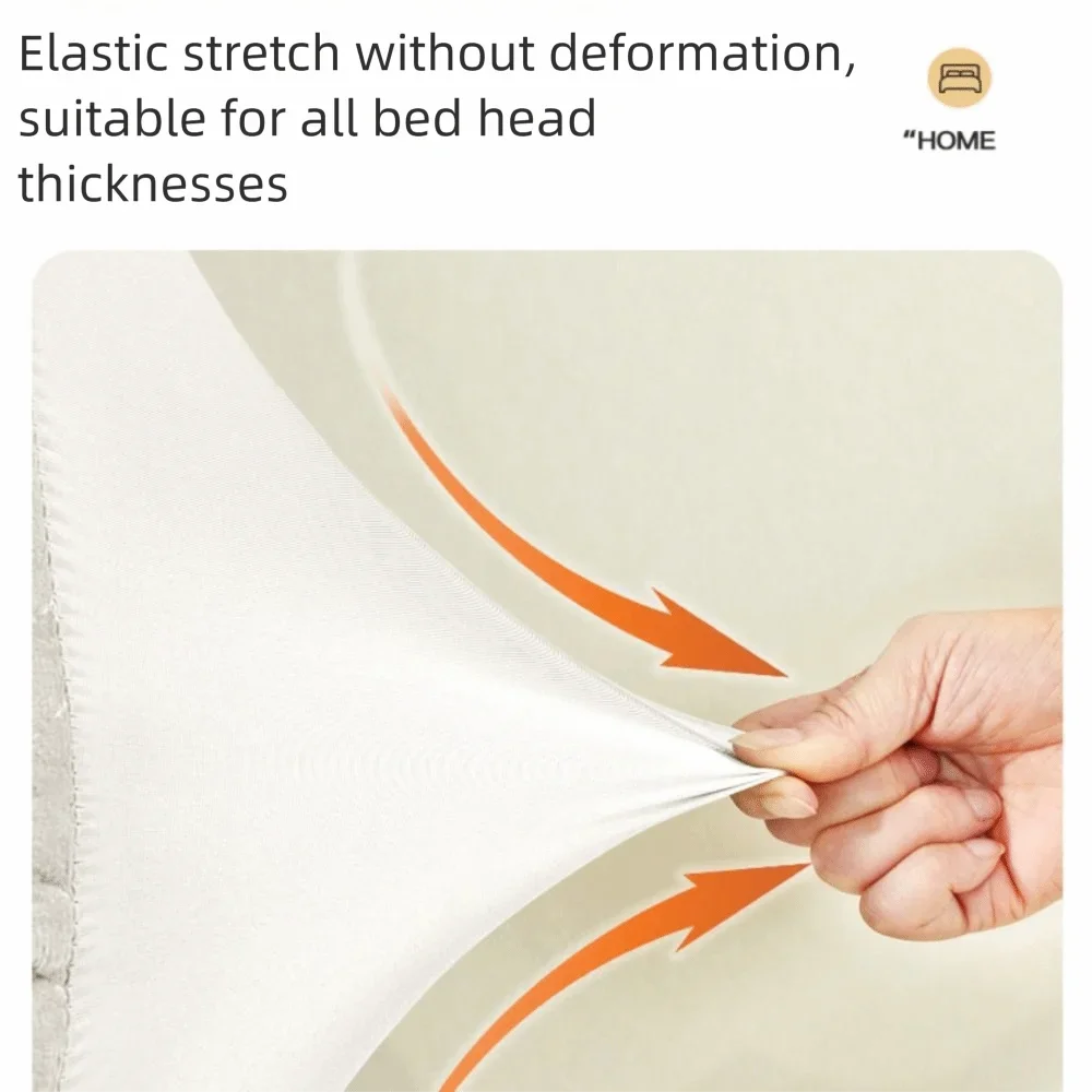 housse tête lit velours solide couleur beige clair moderne usage quatre saisons lavable