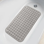 tapis bain moderne perforé gris clair antidérapant lavable salle bain paires trous circulaires PVC