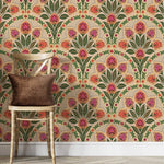 Détail motif floral vintage papier peint autocollant