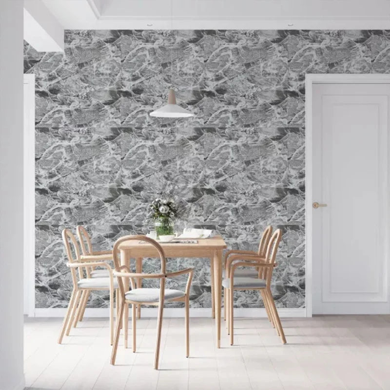 autocollant mural adhésif effet brique pierre gris noir blanc décoration murale salon chambre moderne