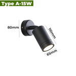 Spot mur extérieur moderne led noir hydrofuge 10w 15w 20w 85265v