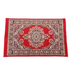 tapis ornements floraux géométriques classique rouge bleu rose beige vert adhésif poupées accessoire