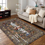 tapis noir ornements floraux moderne classique salon chambre fleur adhésif polypropylène polyester 160cm 120cm