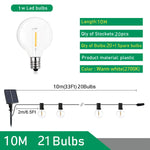 guirlande lumineuse solaire led transparente moderne 10m 21 ampoules clips extérieure jardin fête noël