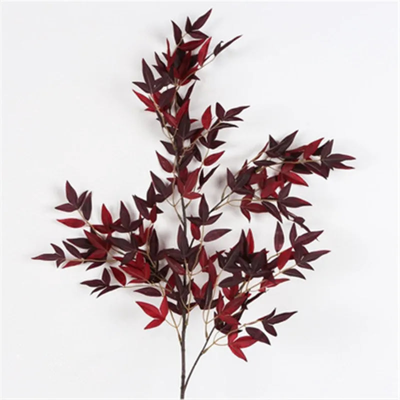décoration murale branche artificielle bamboo soie rouge vert moderne minimalisteextérieur mariage anniversaire