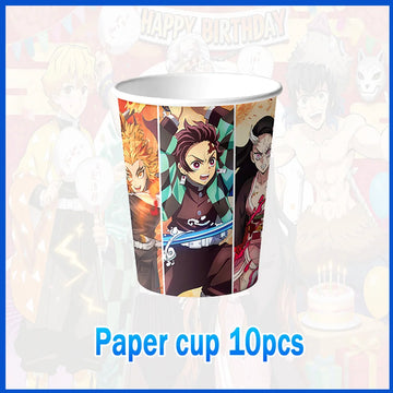 décoration anniversaire enfant anime assiettes gobelets nappe bannière serviettes toppers cupcakes