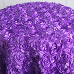 nappe table élégante roses relief violet blanc moderne texturée 120cm rond