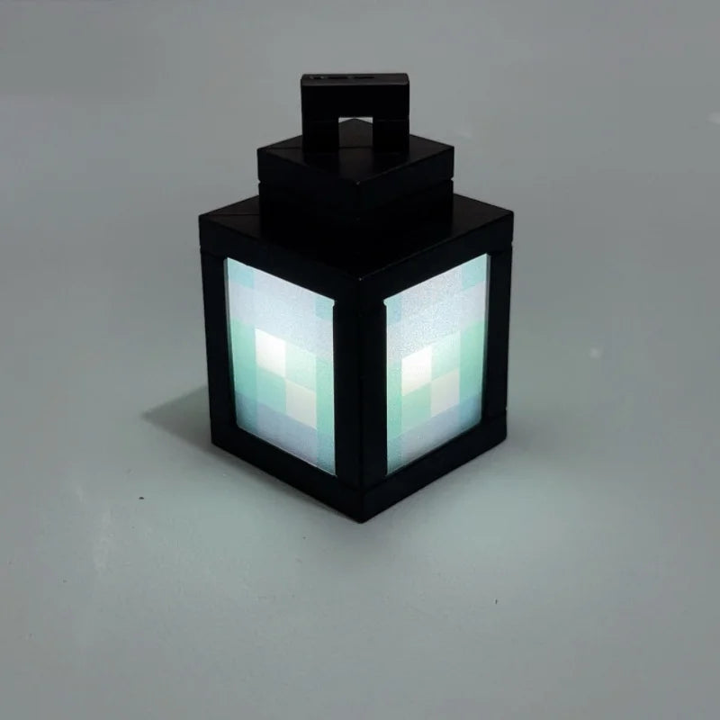 lanterne décorative murale led pixelisée minecraft 16 couleurs télécommande rechargeable