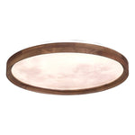 plafonnier moderne bois marron lumière nuageuse intensité variable télécommande éclairage chambre semi translucide
