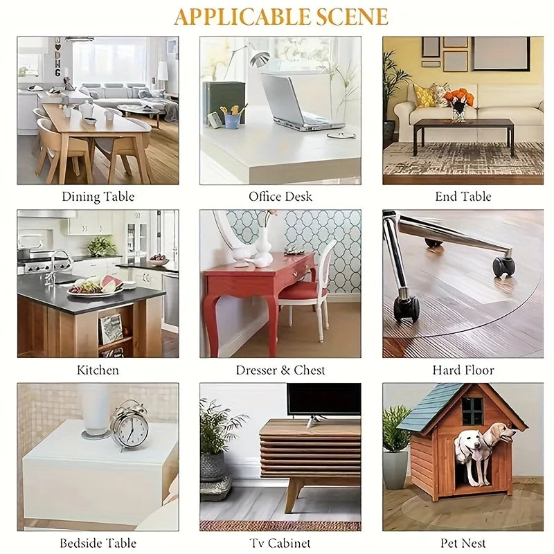 couvre table transparent pvc moderne 128cm 135cm 138cm imperméable lavable machine